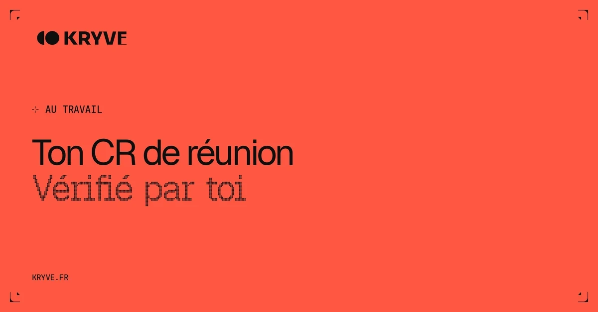 Ton CR de réunion, vérifié par toi : couverture Kryve