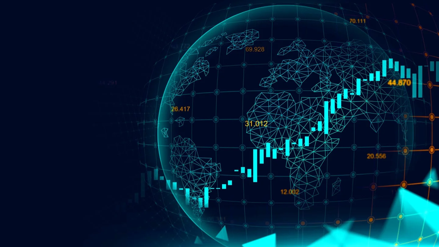 trading graph on globe - Scalping Futures