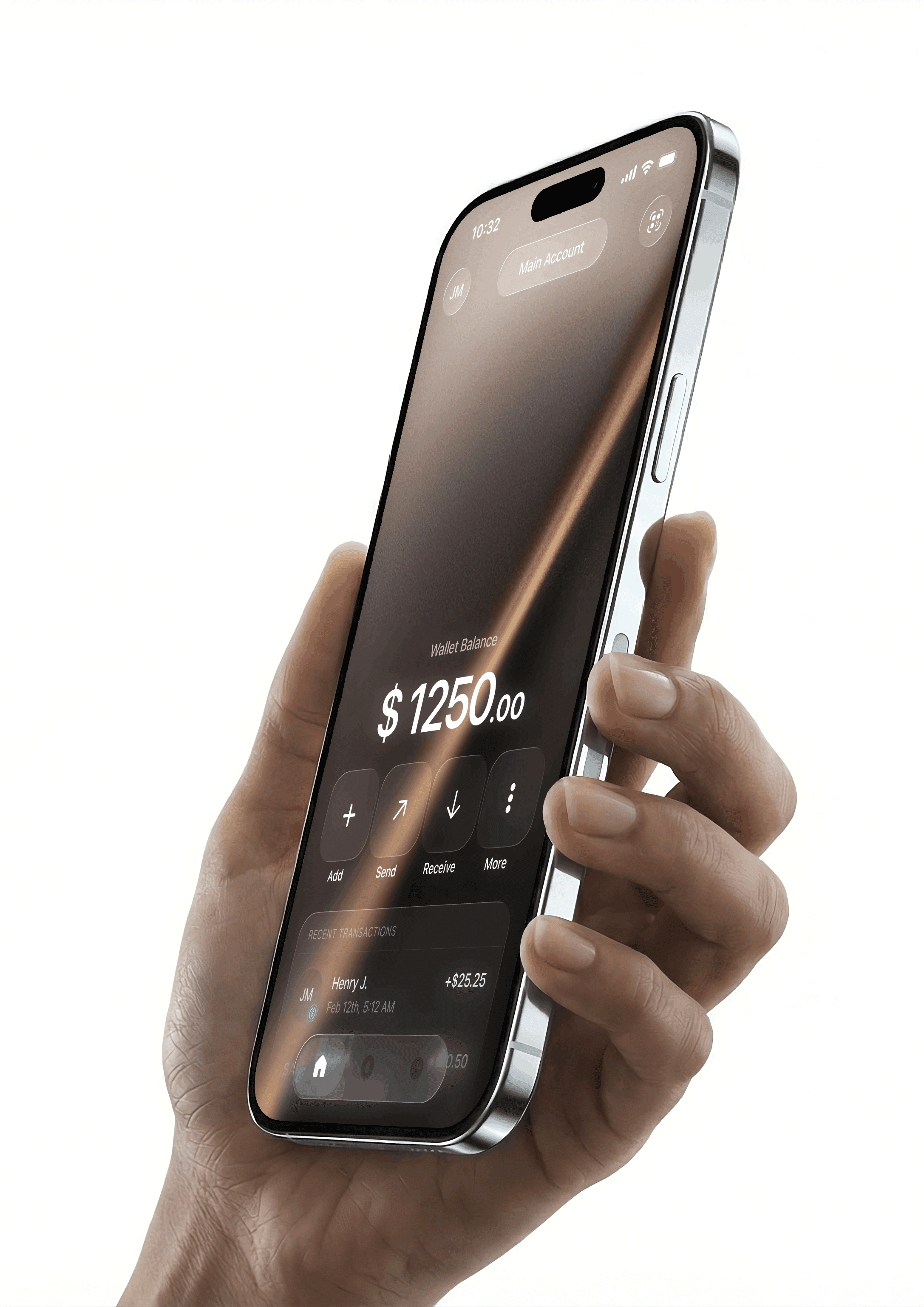 Handheld Iphone showing Charter App