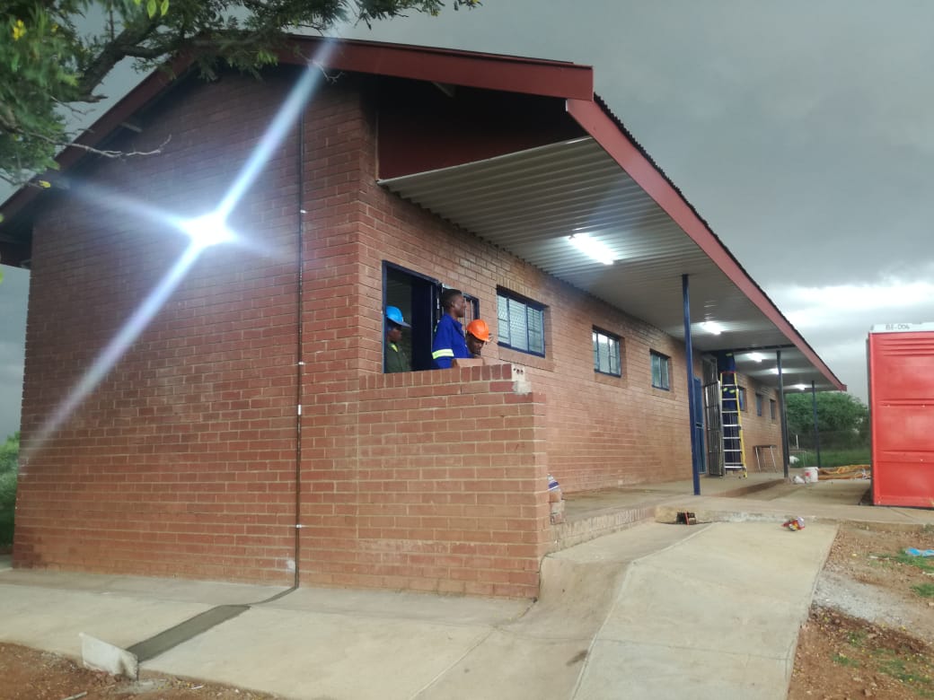 Brick school building at Lerothodi High School.
