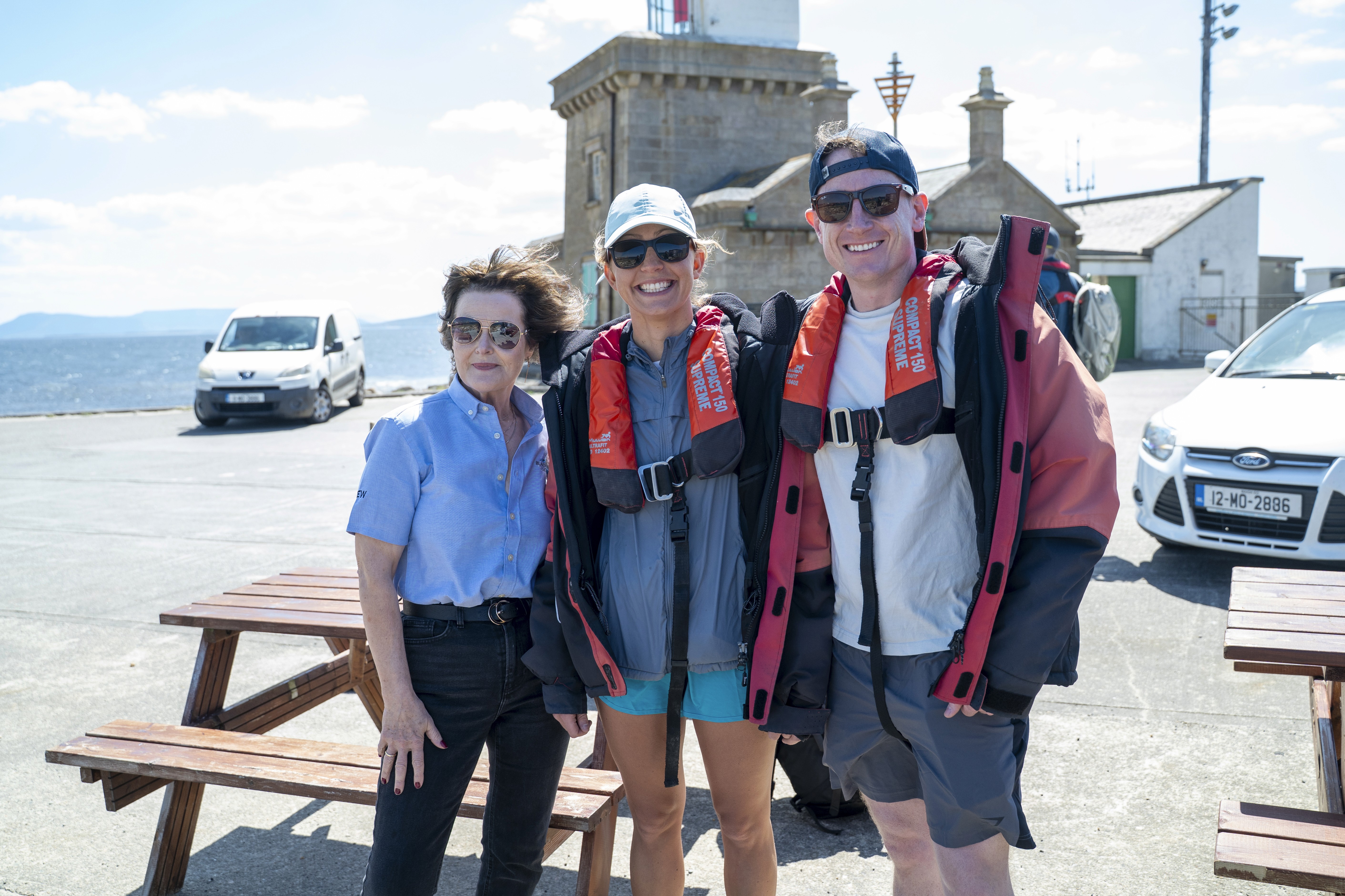 Riders looking at the app