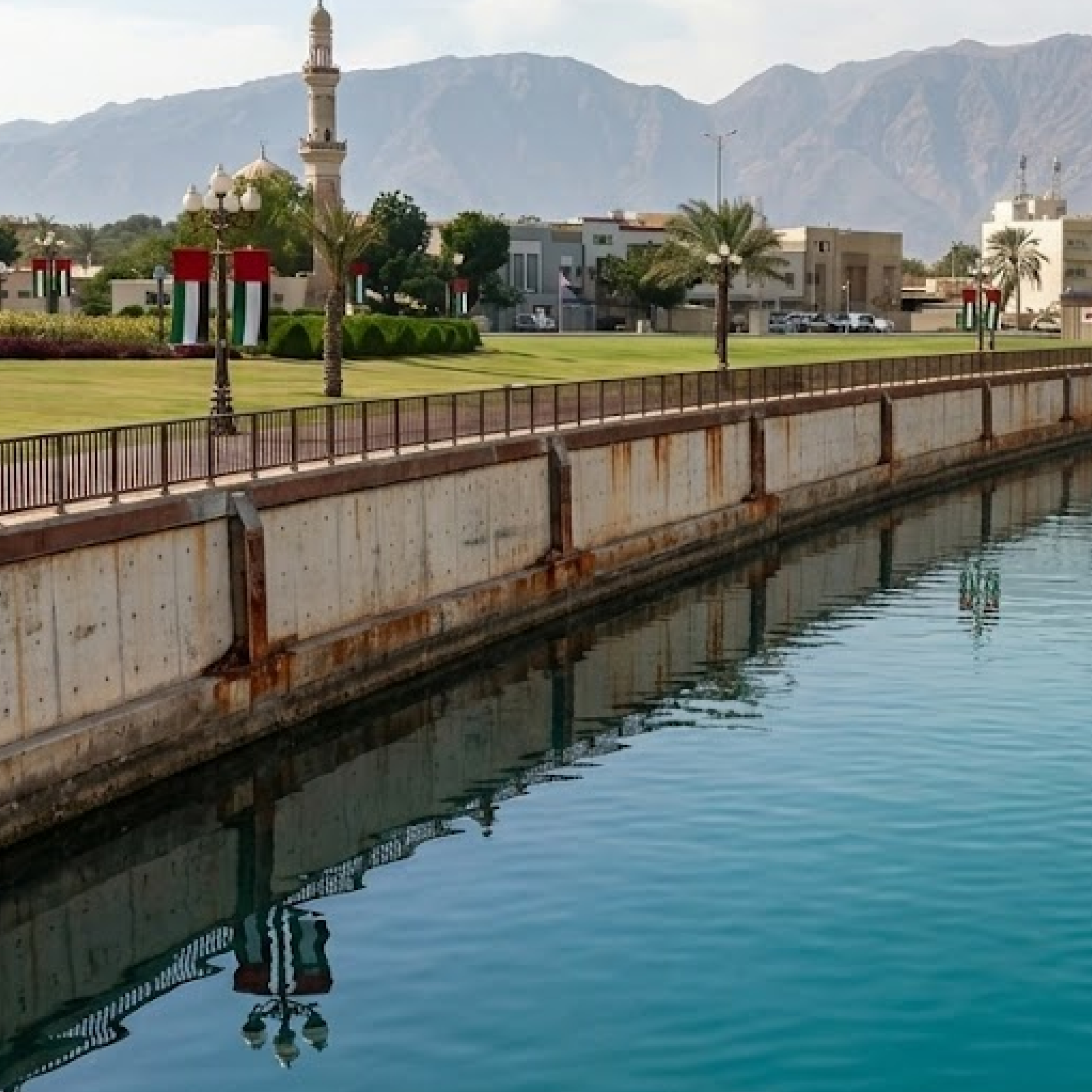 Concrete seawall exposed to ocean waves