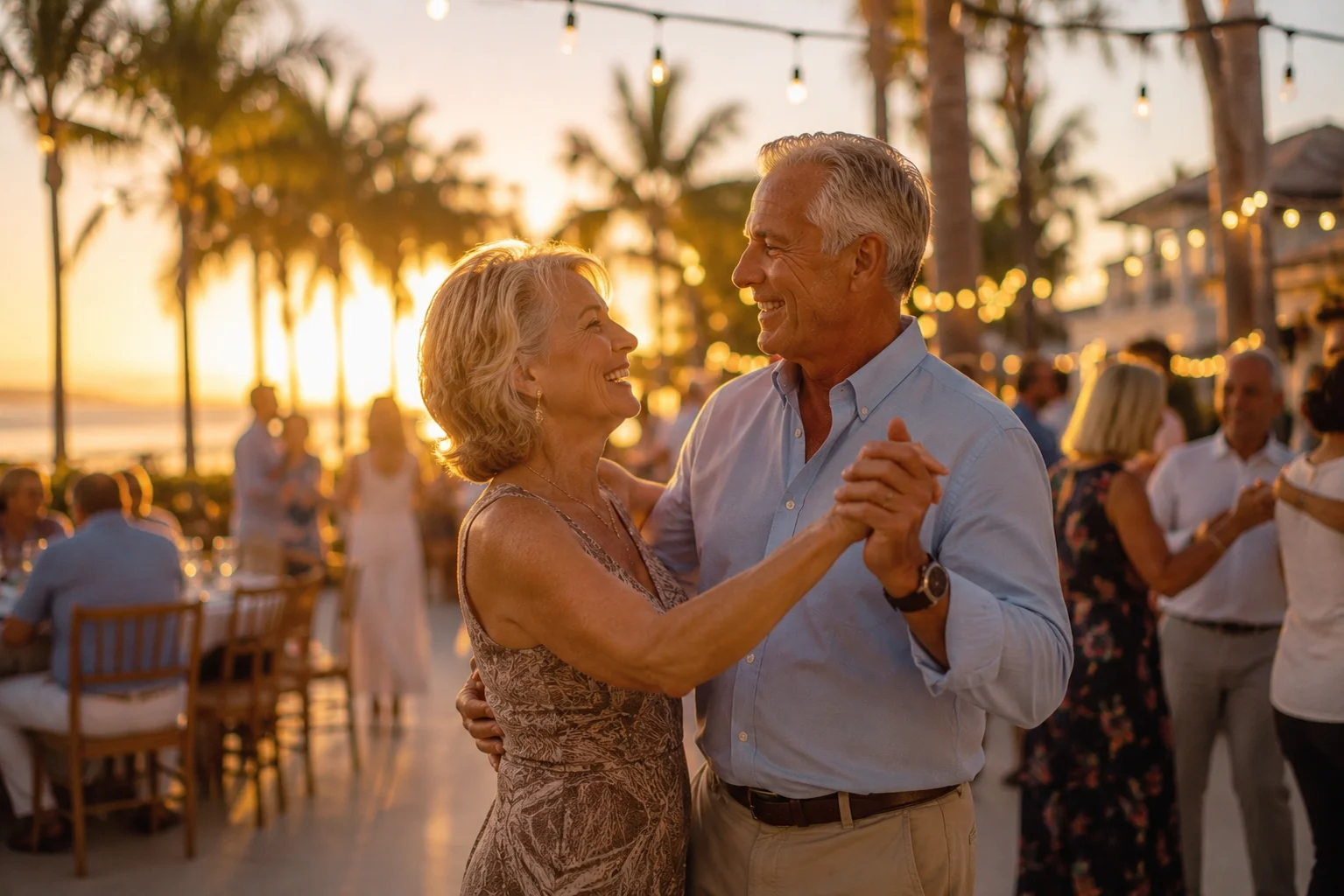 Florida Orthopedic & Spine Institute patient resource, older couple dancing outdoors in Naples, Florida
