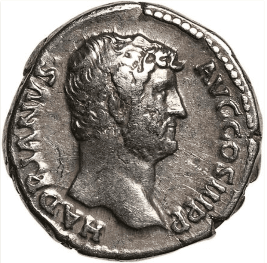 Hadrian denarius obverse.