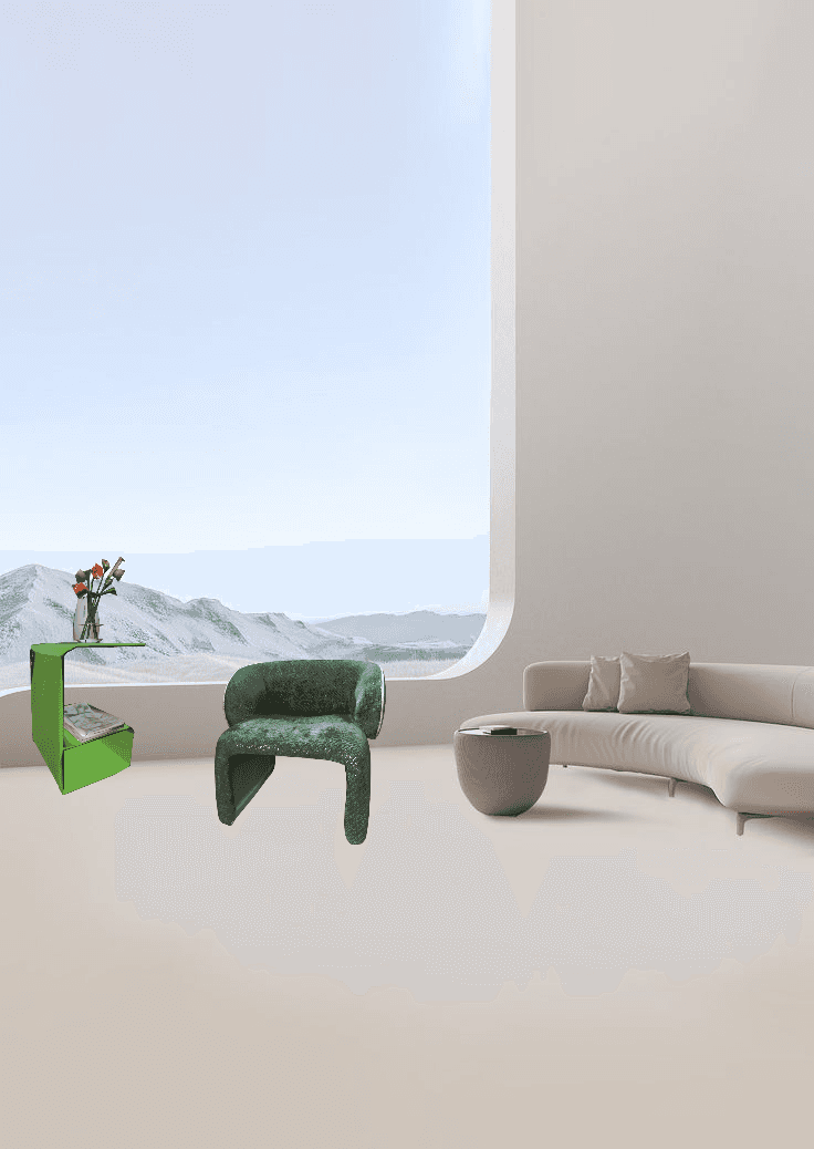 mockup di interni prima di render finale, still life generato con AI