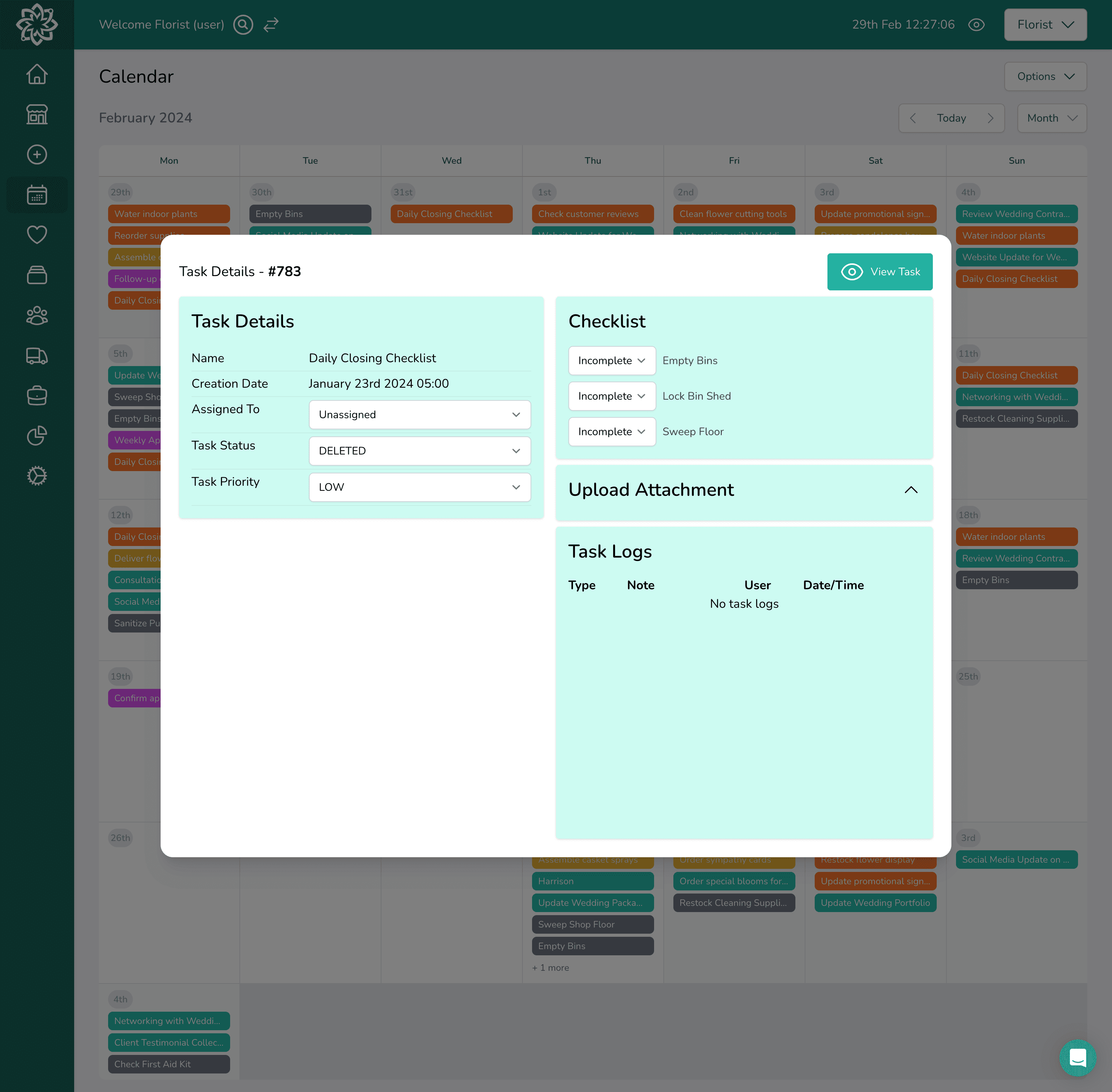 Digital Florists Software Checklist Task