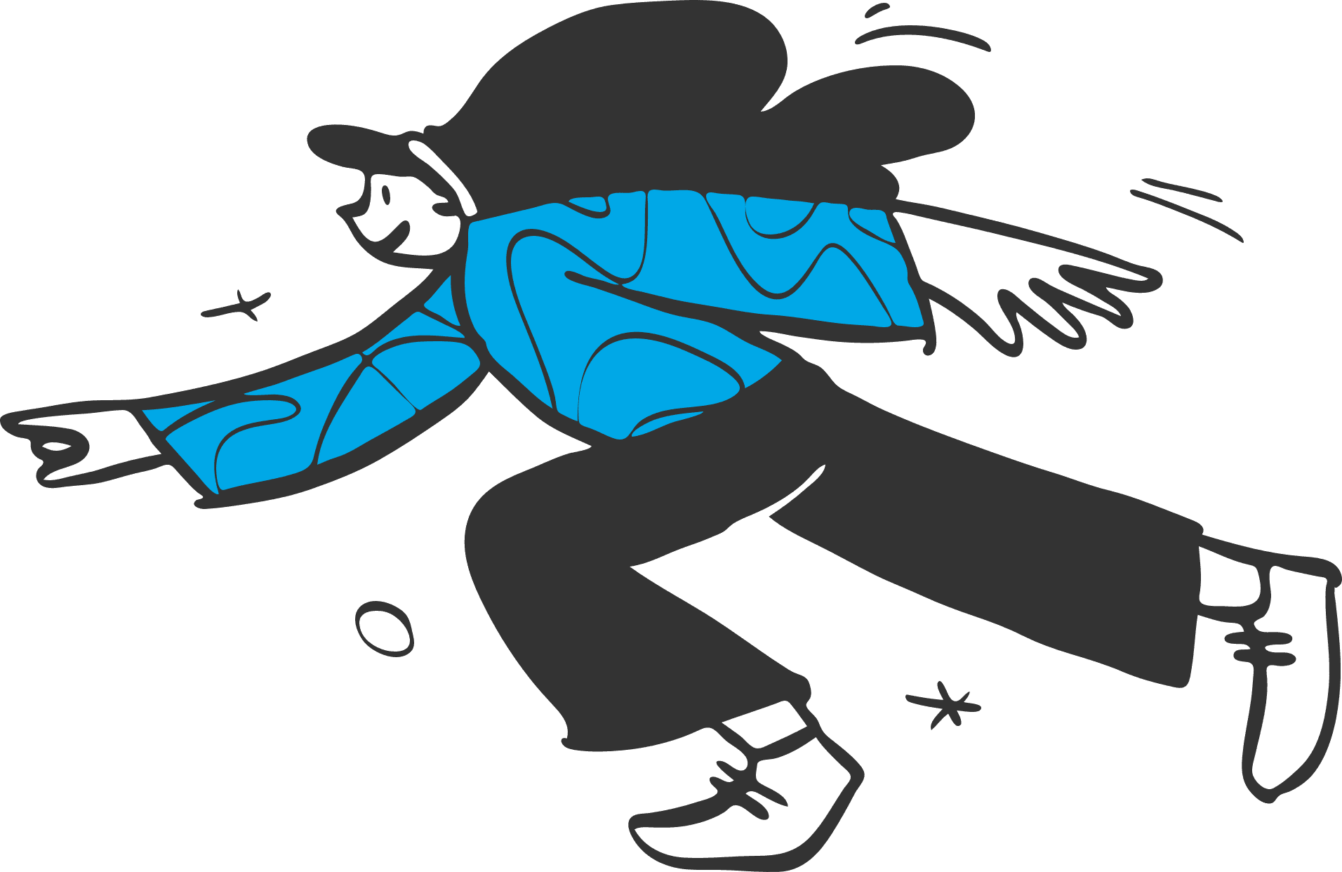 Illustration of a female quickly moving