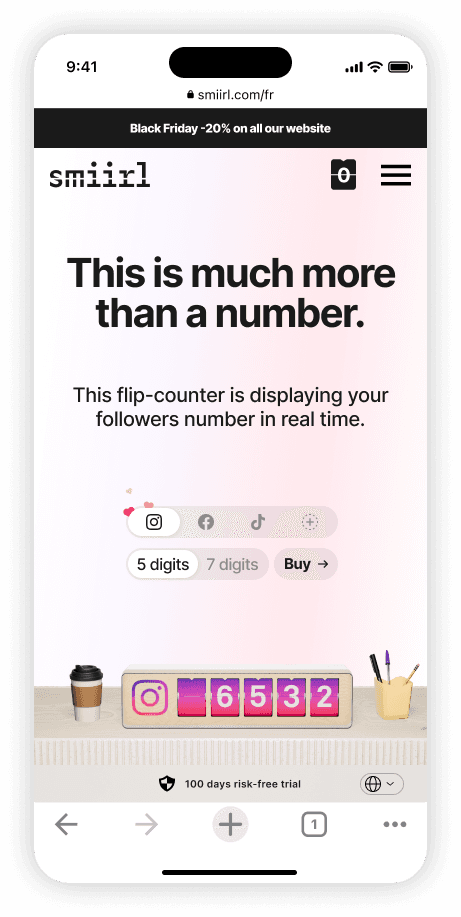 Smiirl - Page d'accueil du site mobile
