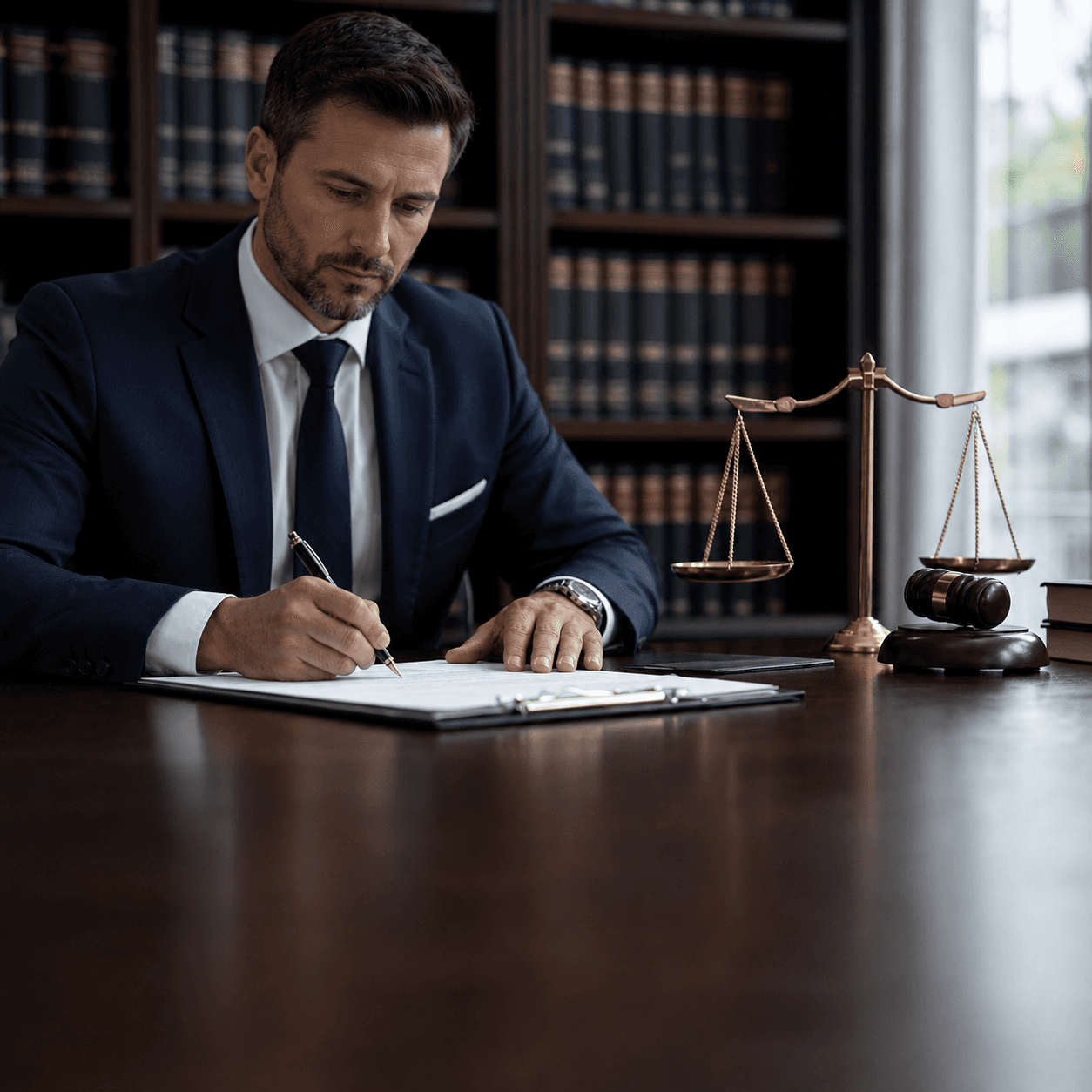 Signing the legal contract