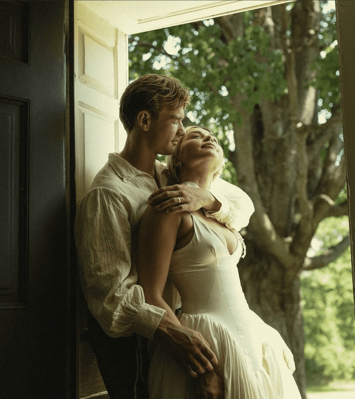 A luxurious indoor pool area with a panoramic view of a city at sunset. Comfortable lounge beds with soft fabrics surround the pool, while warm ambient lighting enhances the sophisticated atmosphere. The space combines modern elegance with a tranquil vibe.