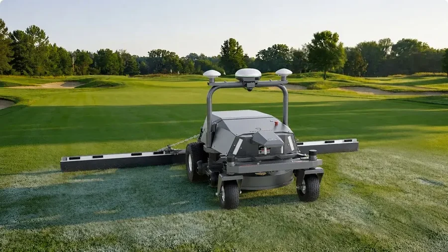 FJD RM21 Rough Ranger with a line marking attachment on a golf course