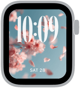 petal drift Apple Watch face preview 5 featuring floral, modern, and spring.