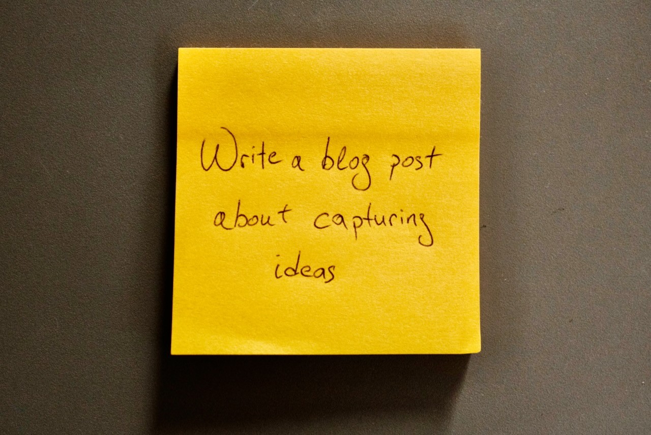 postit note of a captured idea