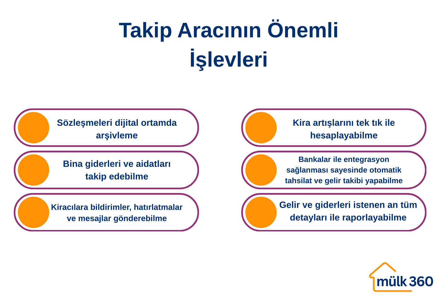 Takip aracının önemli işlevleri