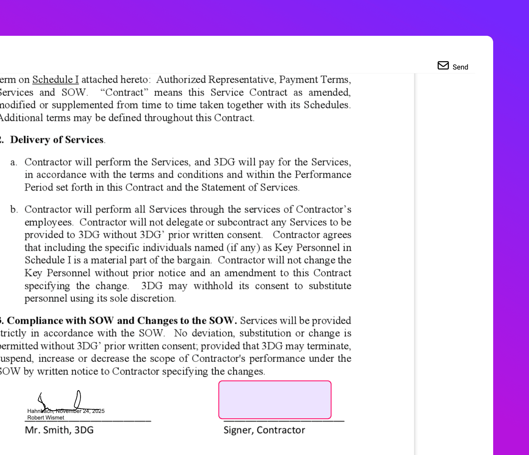 CRM System with Document Signing
