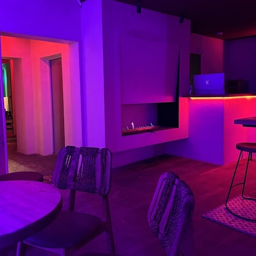 An insight into the normally tempered bar area.