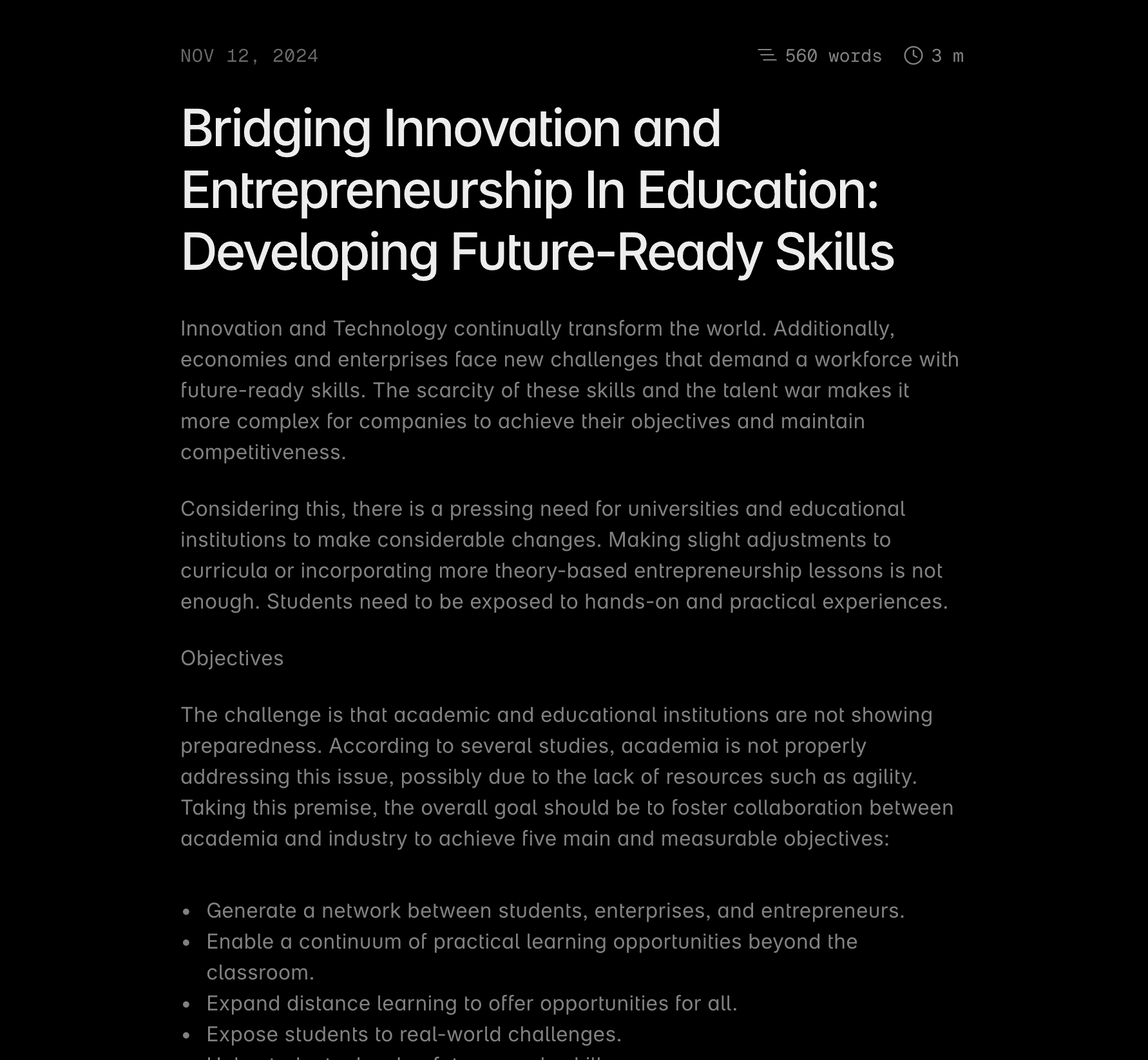 Bridging Innovation and Entrepreneurship