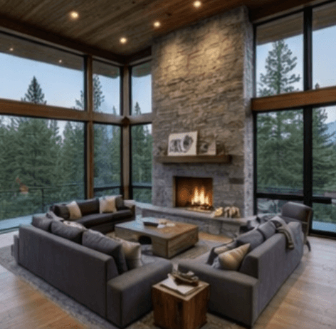 living for Modern house in the mountains