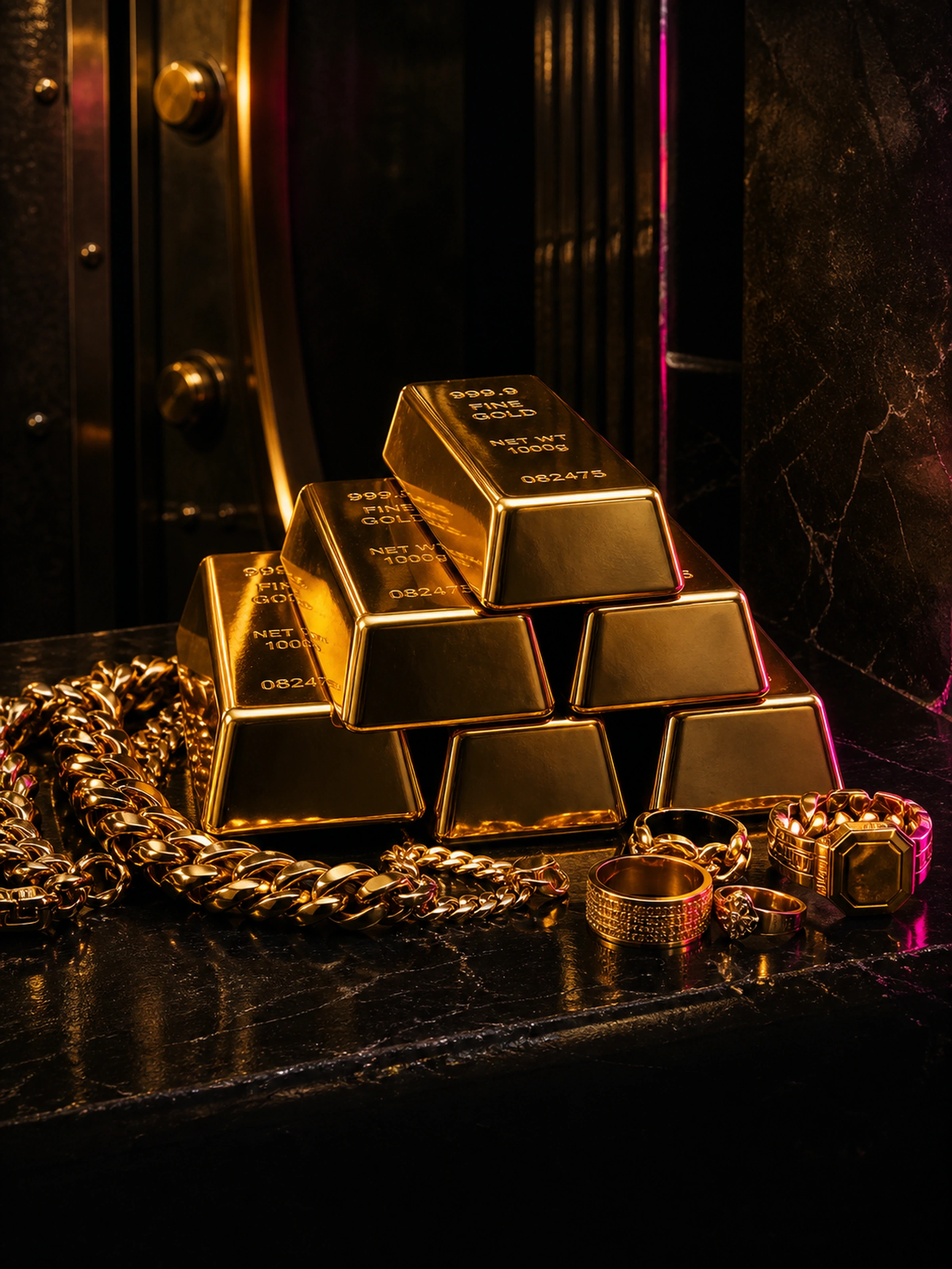 Gold bullion and premium jewellery