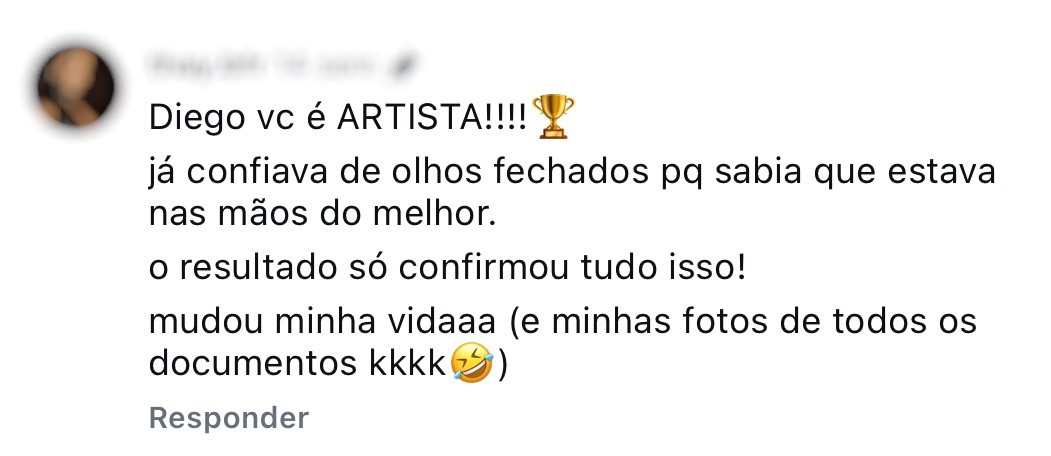 Print de depoimento de paciente