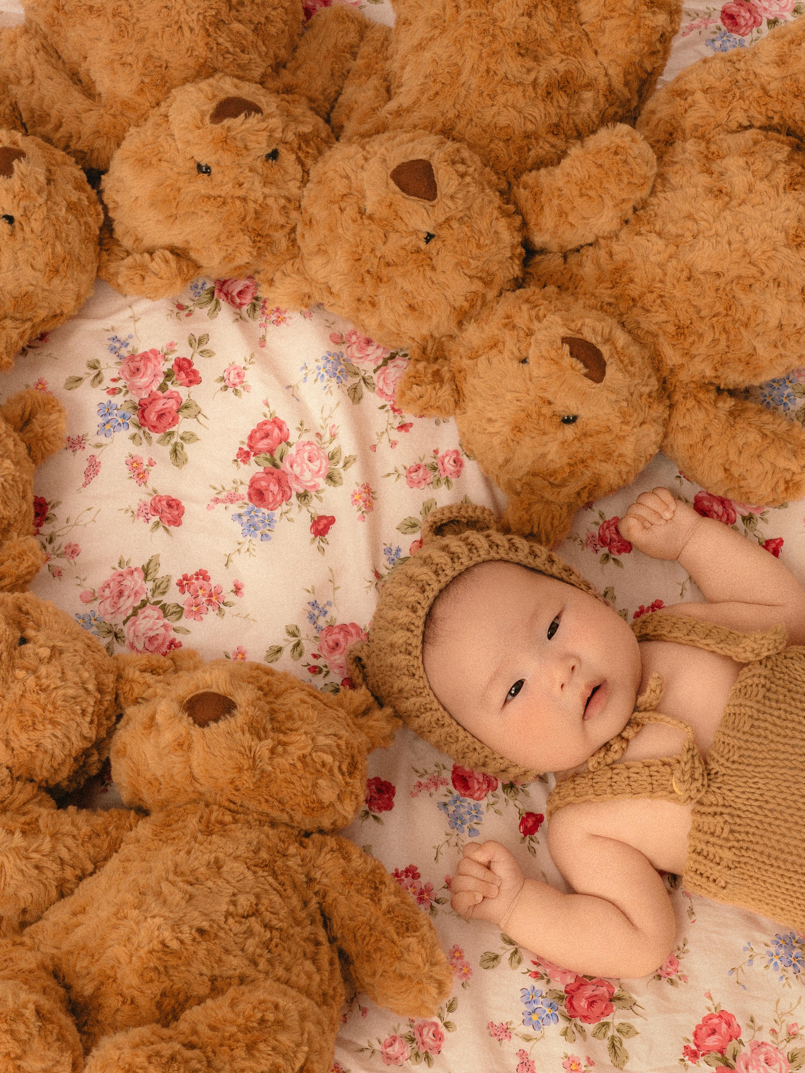 수원 백일사진 후기 | 채운사진관의 빈티지 곰인형 컨셉 아기사진