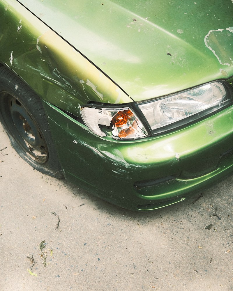 Car damaged in an accident