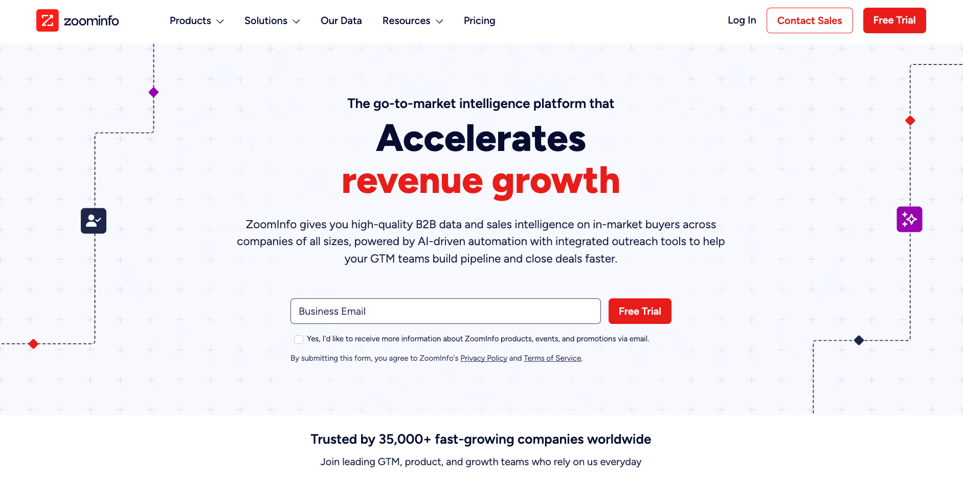 ZoomInfo homepage