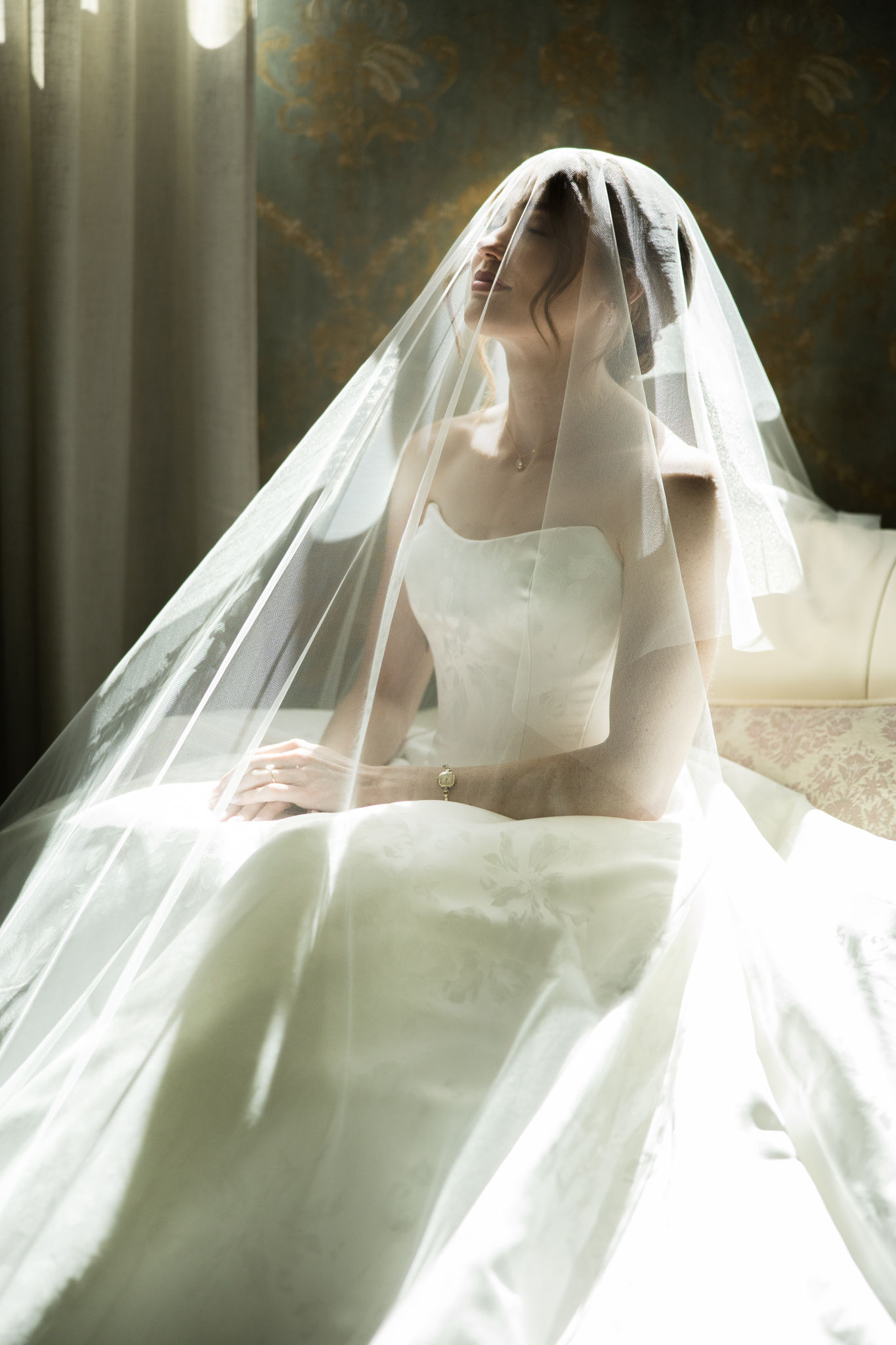 Fashion photoshoot with a woman posing in a dress