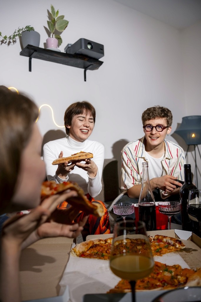 Dining out with friends