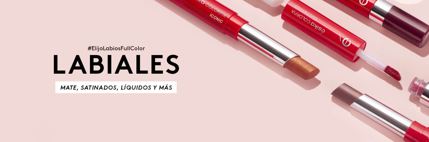 Banner labiales ésika COLORFIX Iconic y Duo Tattoo - Mate, Satinados, Líquidos y más