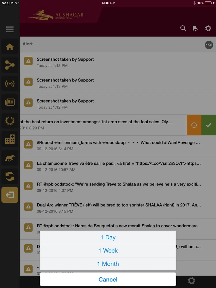 Notification central + snooze (iPad)