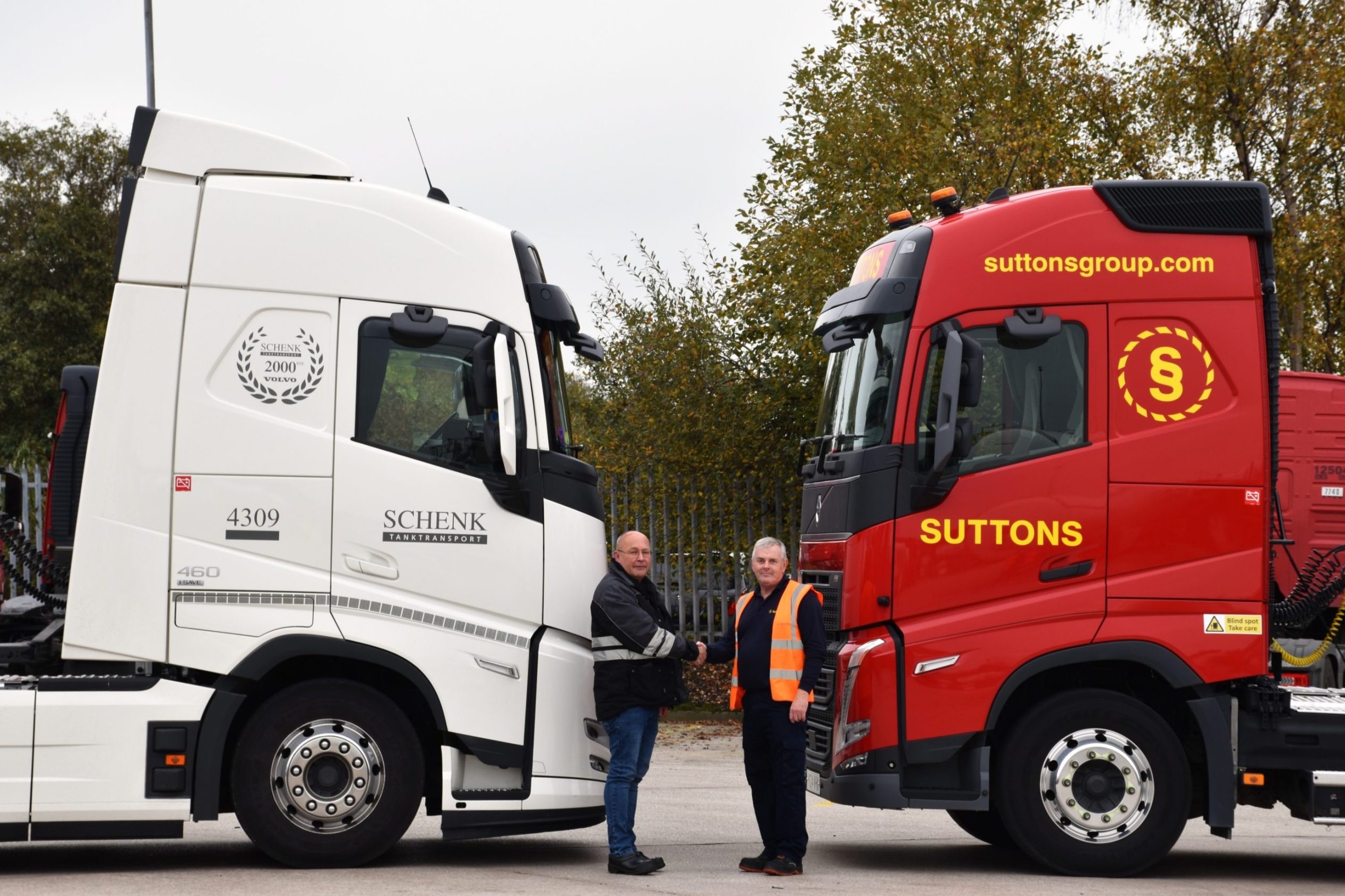 A Suttons-branded tanker truck traveling on a UK highway, symbolizing the company’s strong presence in chemical logistics.