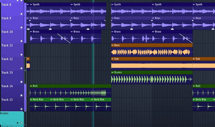 Ableton workstation page with vocal and insturmental mixing