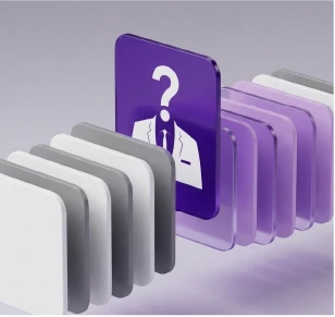 Brand identity and design system concept with layered cards