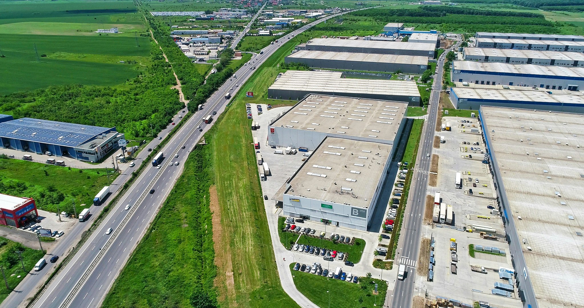 Industrial park top view