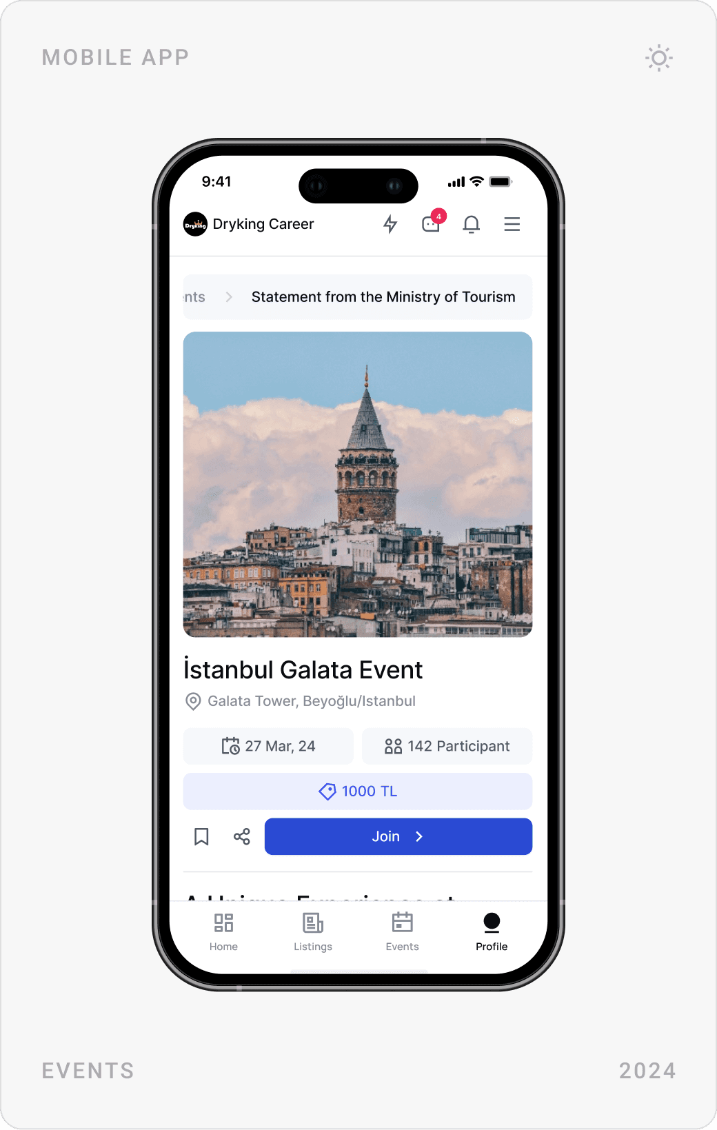 Clean Career Event Detail Mobile Design