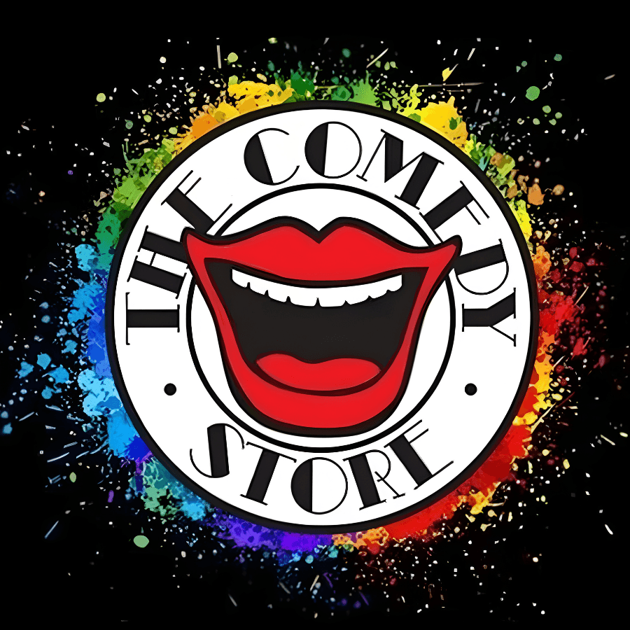 Comedy Store -logo värikkäällä taustalla, johon liittyy 'The Best In Stand Up'.