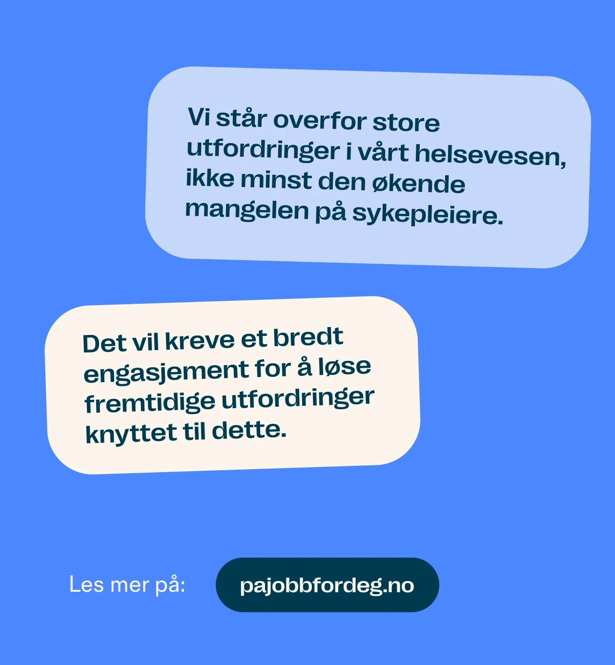 Text bubbles with quotes about the state of the Norwegian health sector.