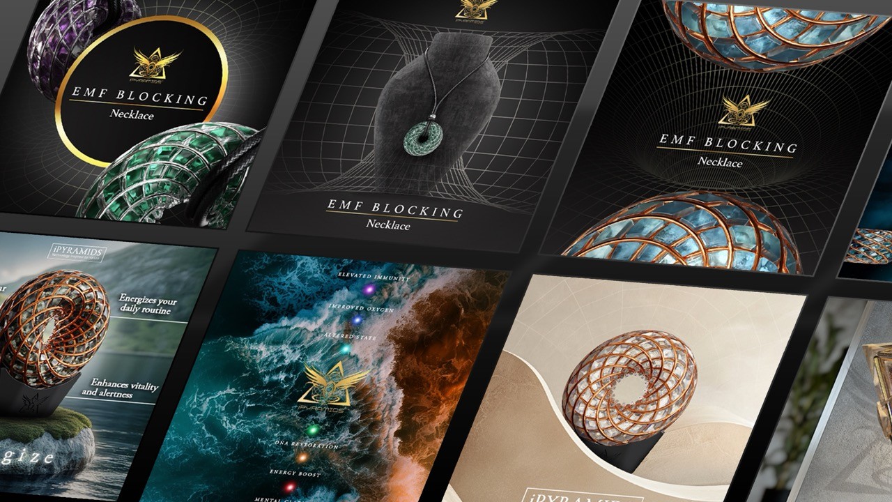 EMF blocking necklaces and modern designs for energy enhancement and vitality.