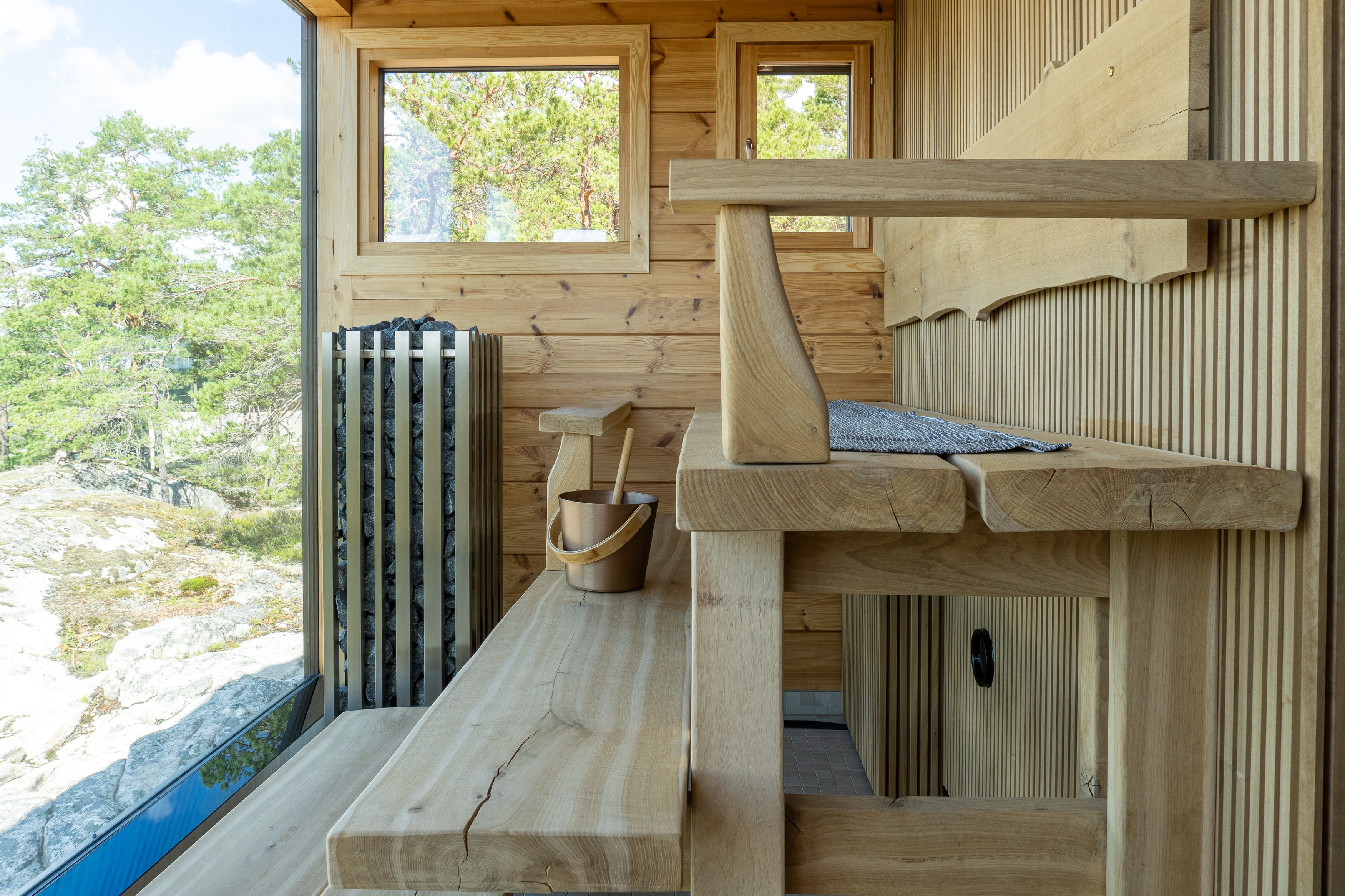 Sauna with a sea view