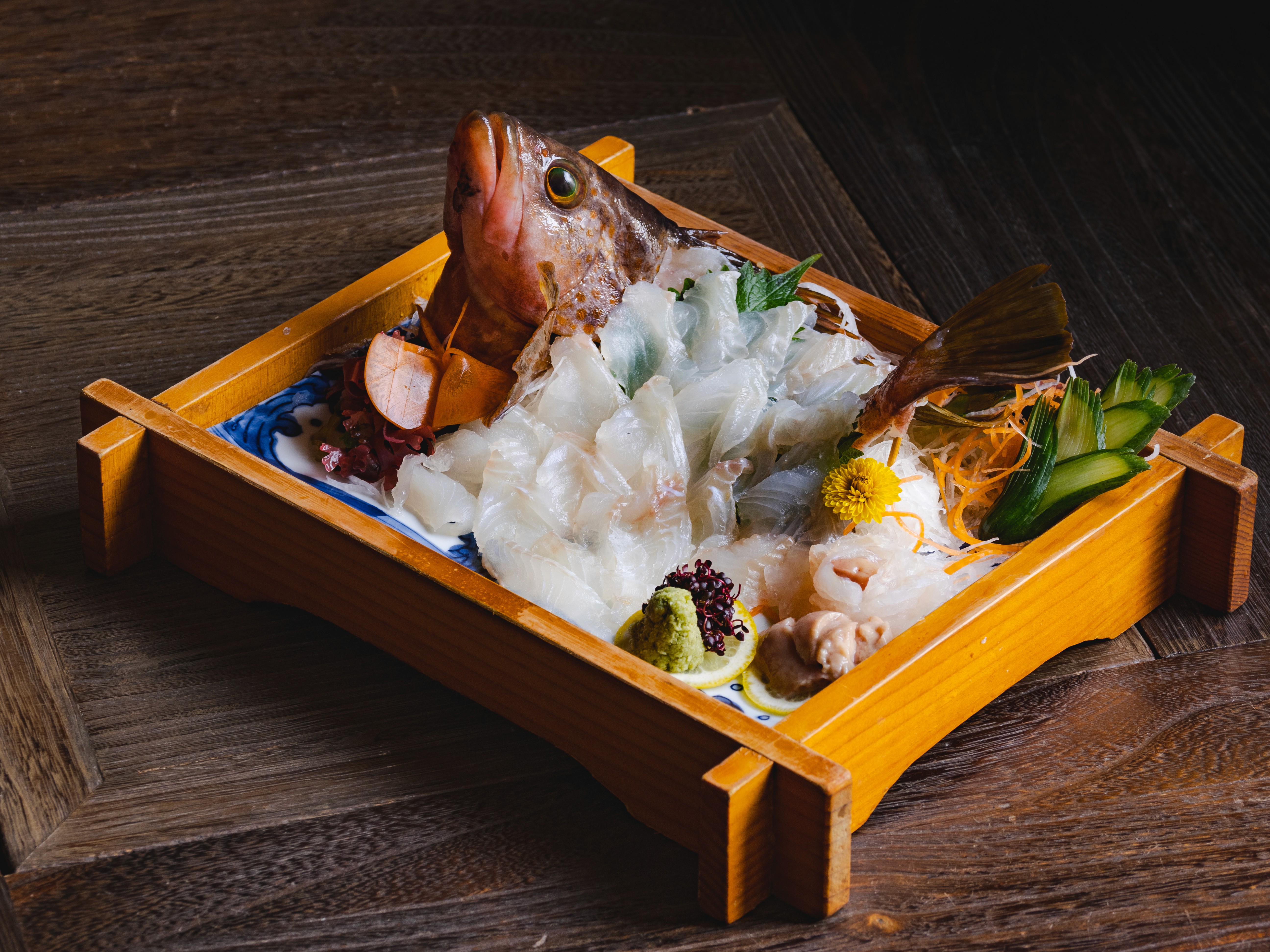 traditional Japanese dish in a bento box