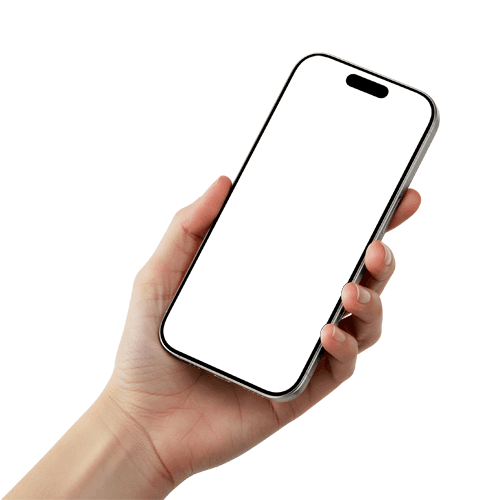 Hand holding iPhone mockup