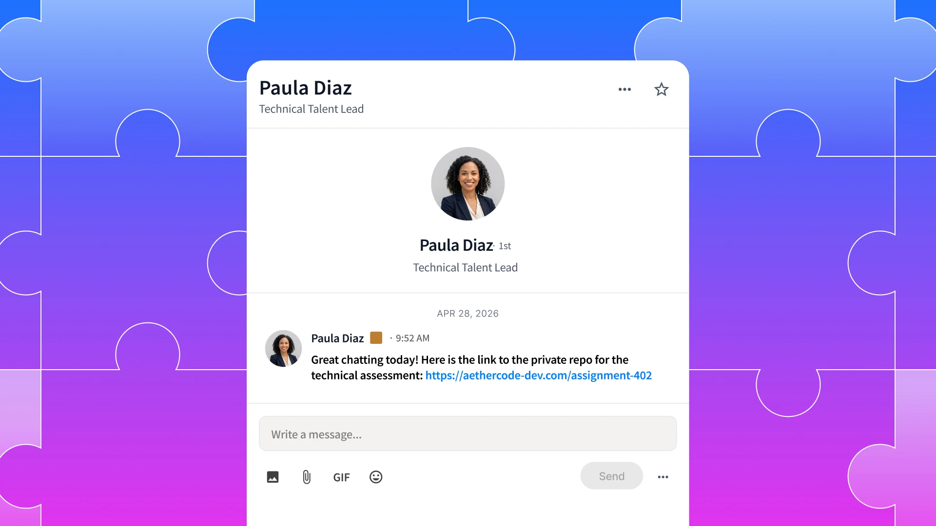 A fake LinkedIn message from a recruiter used as a social engineering lure in a state-linked cyber campaign to target supply chain professionals.