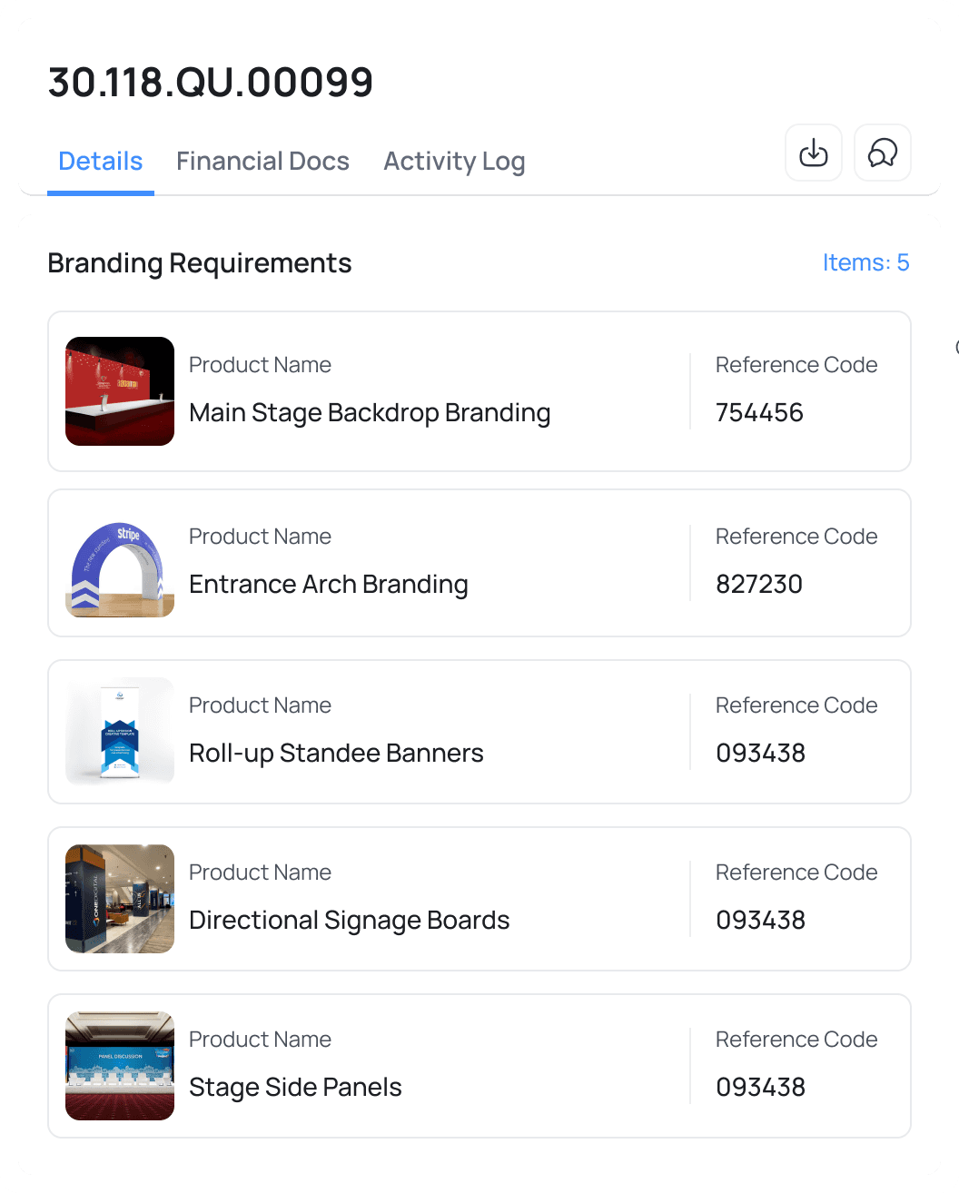 An image of Freelio's budget ui