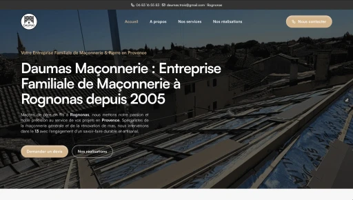 site wen Daumas Maçonnerie réalisé par Wendlia 