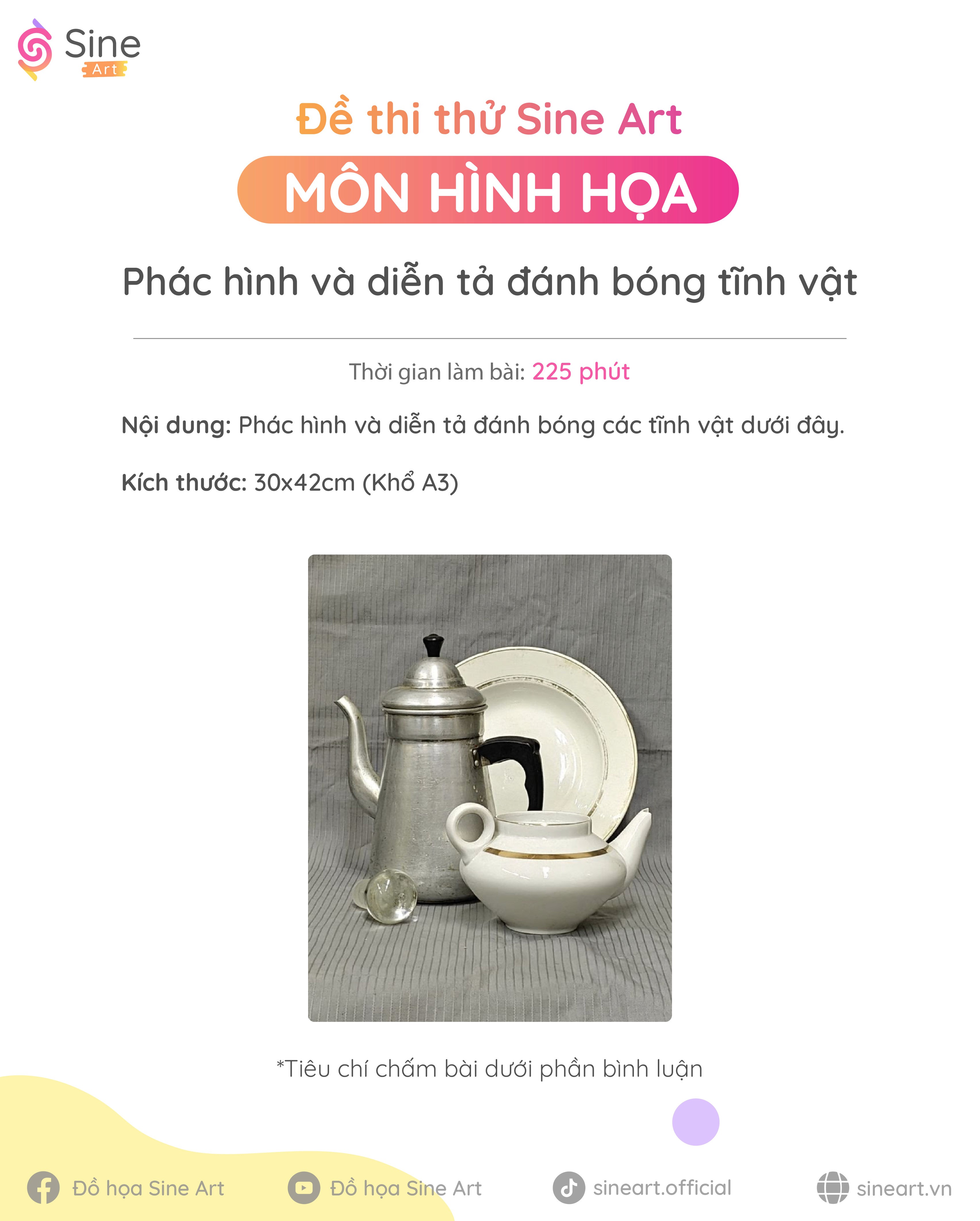 Đề thi hình họa mẫu tĩnh vật 2