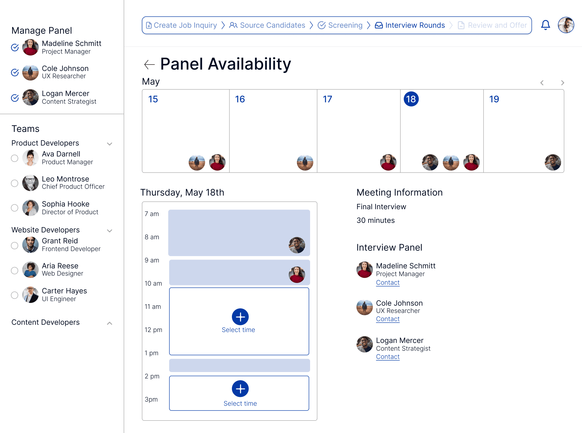 Internal Interview Scheduling