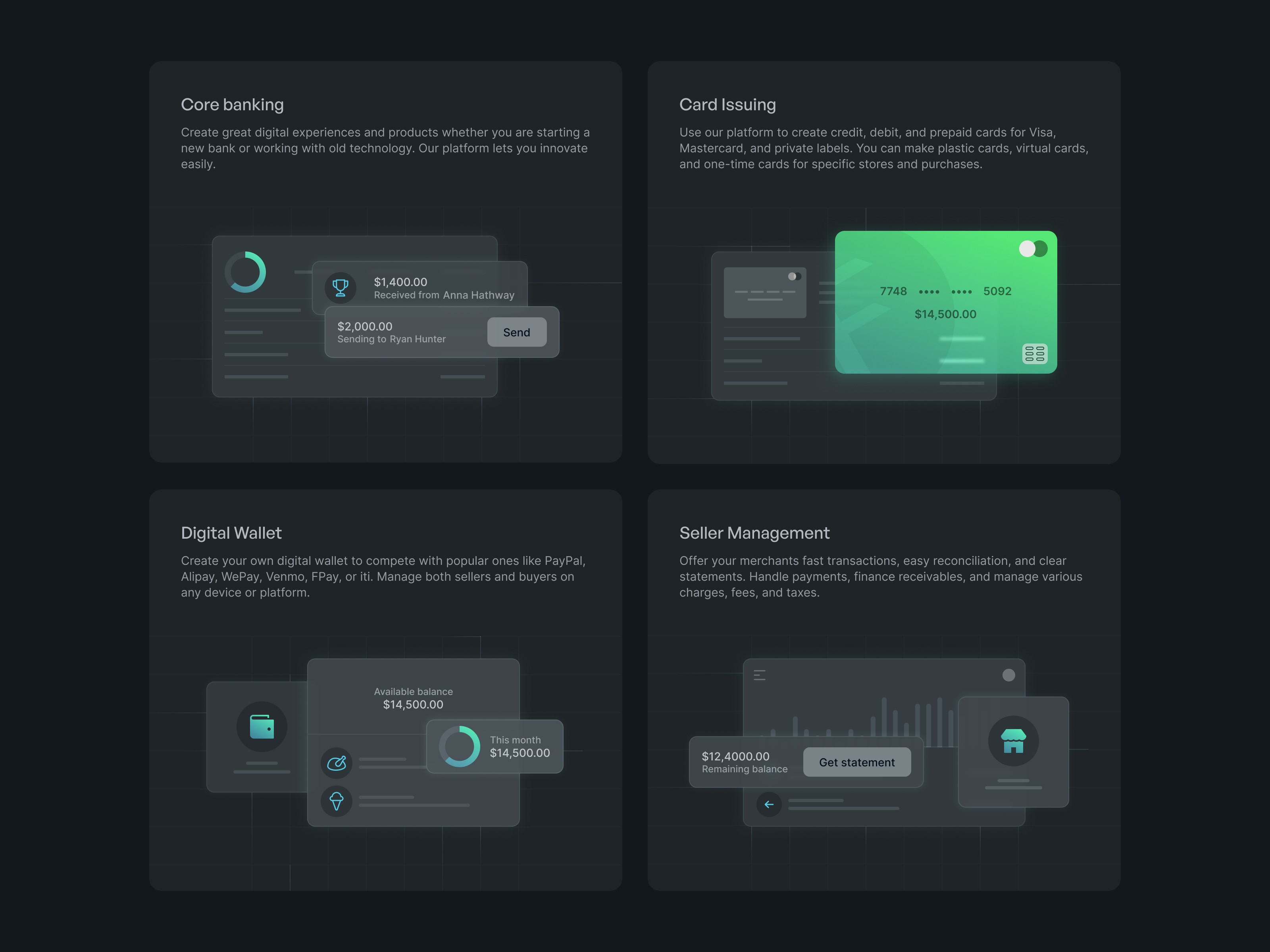 Framer template - Feature cards design for Finny website