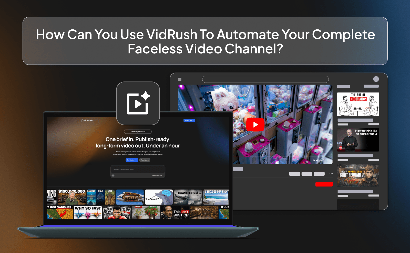 How can you use VidRush to automate your complete faceless video channel