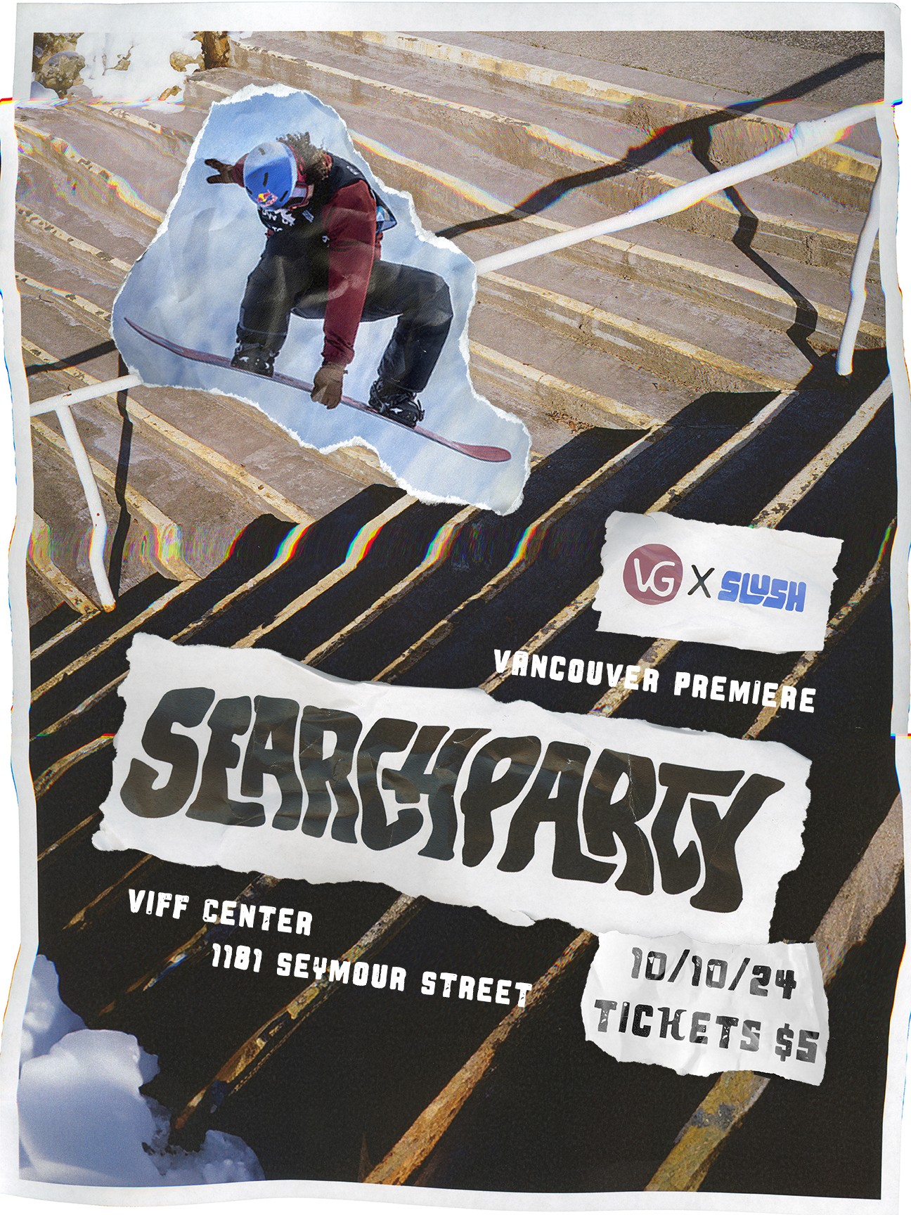 a poster for a fictional street snowboarding movie premiere